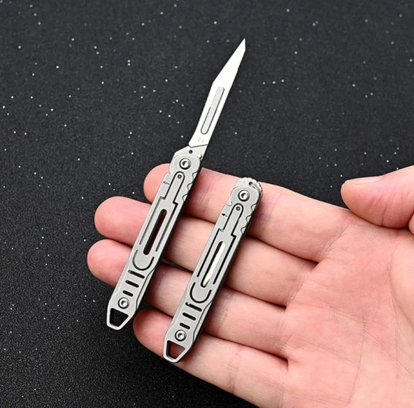 Katlanabilir Mini Neşter 11 Numara (10 Adet Yedek Bıçaklı) - Resim 4