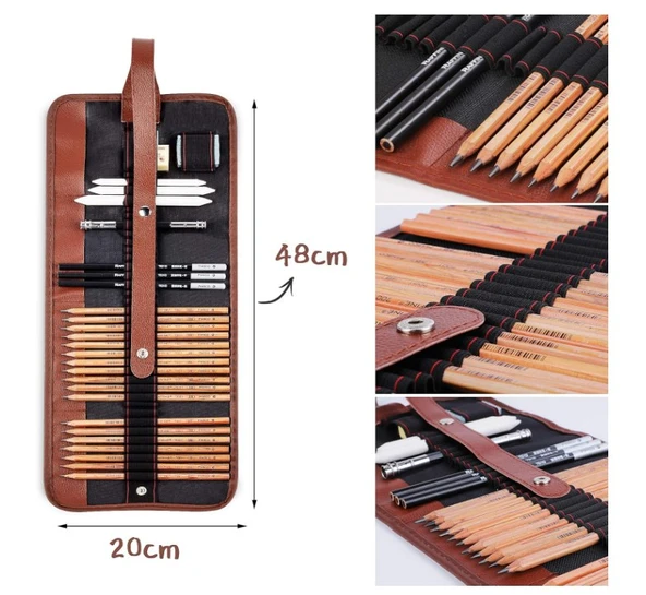 Cooja Çizim ve Eskiz Kurşun Kalem Seti 29 Parça - Resim 2