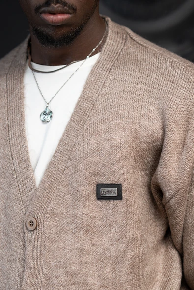 Oversize V Yaka Düğme Kapamalı Salaş Model Hırka - Resim 11