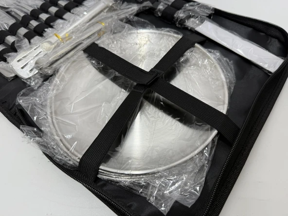 Paslanmaz Çelik Kampçı Tabak Çatal Kaşık Seti 4 Kişilik - Resim 5