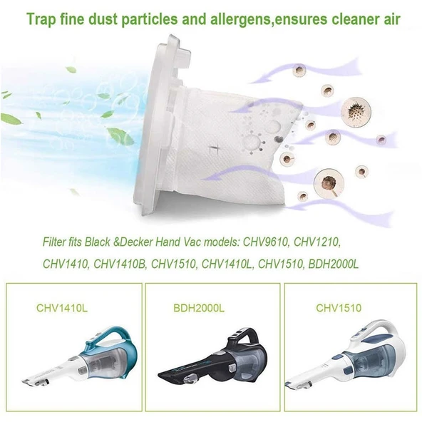 Black & Decker İle Uyumlu 90558113 ADV 1210 DV 6010 N 1410 EL 4800 N Elektrikli Süpürge Toz Filtresi - Resim 3