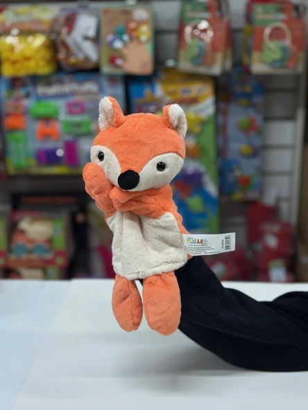 Peluş 25 cm El Kuklası Turuncu Tilki - Resim 2