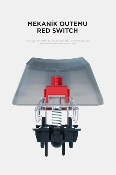 Rampage Yoru Mini Type-c Rgb Red Switch Mekanik Kablosuz Oyuncu Klavyesi 2.4ghz. - Resim 3