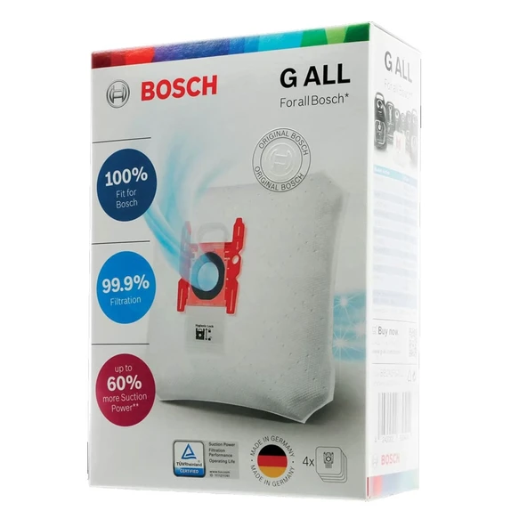 Bosch İle Uyumlu GL BBS BSA BSGLSphera Typ G 3A330C Elektrikli Süpürge G ALL Kutulu 4 Adet Toz Torbası - Resim 2