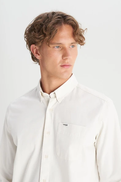 Erkek Tek Cepli Gömlek Beige Beige XL - Resim 4