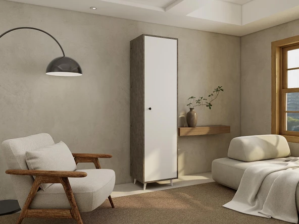 Harput Çok Amaçlı Tek Kapaklı Banyo Dolabı Hanoibeyaz - Resim 2