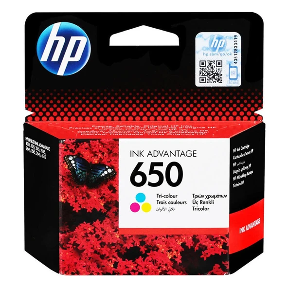 HP 650 Color Kartuş CZ102AE Orijinal Renkli Mürekkep Kartuş ürün görseli