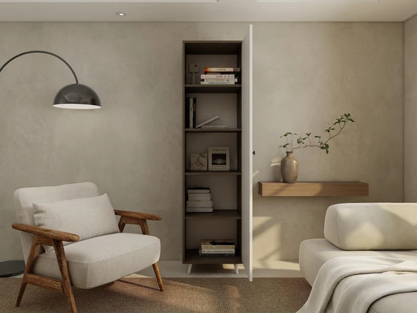 Harput Çok Amaçlı Tek Kapaklı Banyo Dolabı Antrasitmeşe - Resim 3