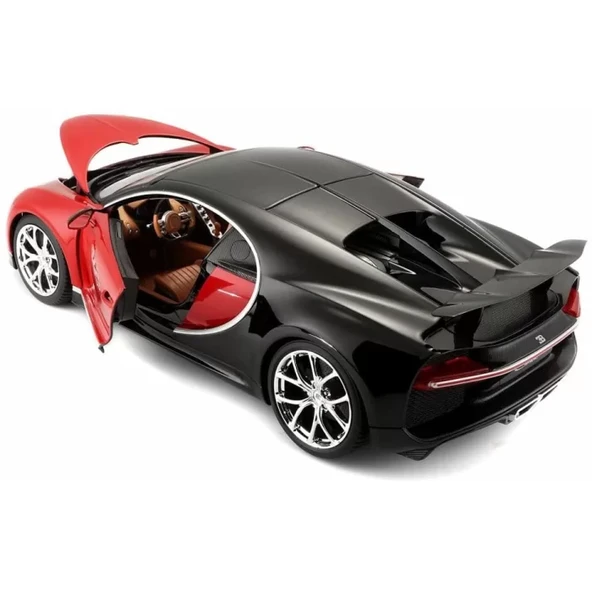 Bburago 1:18 Bugatti Chiron Kırmızı Model Araba - Resim 4