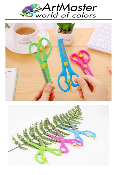 Öğrenci Makası Koyu Mavi 1 Adet Plastik Küt Uç Yaylı Korumalı Çocuk Makası Ana Sınıfı Okul Makası Okul Öncesi Kreş - Resim 5