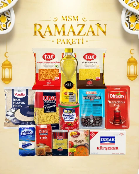 MSM RAMAZAN PAKETİ GIDA KOLİSİ YARDIM PAKETİ NO 36 13 PARÇA ürün görseli 1