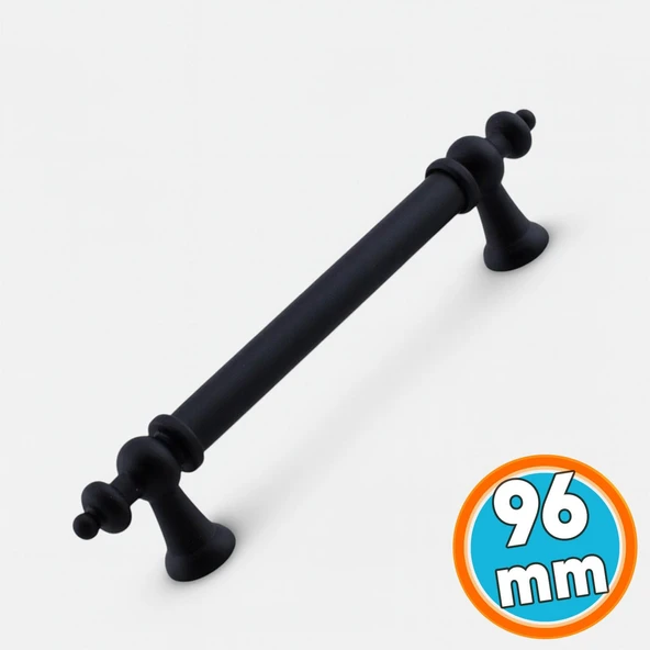 Mobilya Mutfak Çekmece Dolap Dolabı Kulbu Kulpu Kulpları (96 mm - 9.6 cm) Mat Siyah Metal ürün görseli
