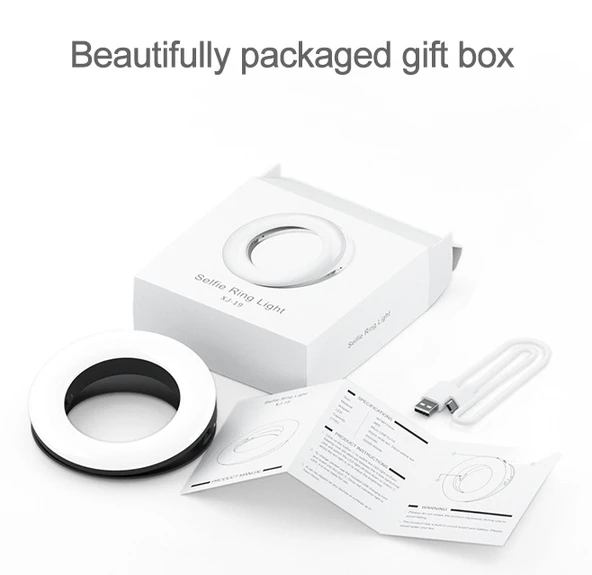 Apexel Halka Led Selfie Işığı 3 Renk Modlu Şarjlı - Telefon Tablet Notebook Uyumlu Makyaj Çekim Dış Çekim Lambası - Resim 7