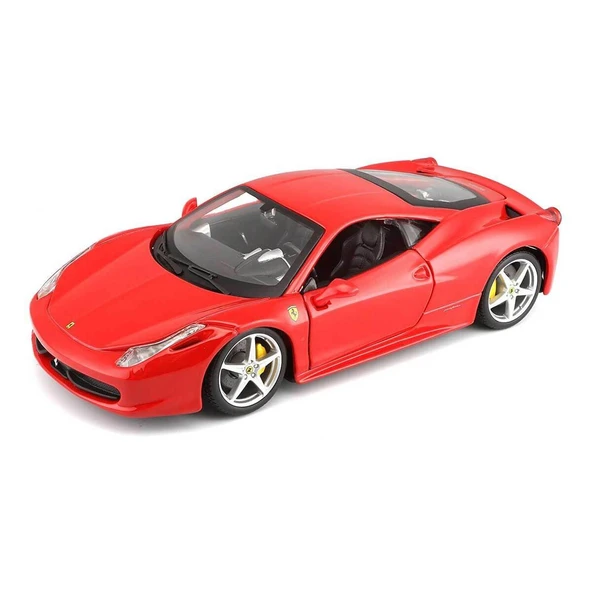 Bburago 1:24 Ferrari 458 Italia Kırmızı Model Araba - Resim 3