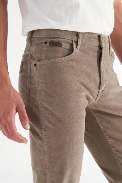 Erkek Texas Slim Kadife Pantolon Brown Brown 34 32 - Resim 4