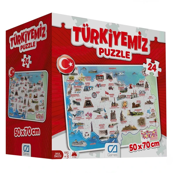 Türkiyemiz 24 Parça Yer Puzzle ürün görseli