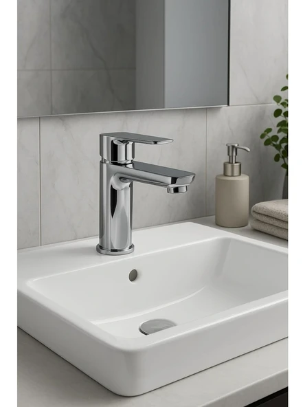 Lüks Sabit Lavabo Bataryası Tek Kollu Musluk – Su Tasarruflu Banyo & Mutfak Uyumlu - Resim 2