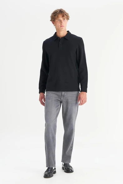 Erkek Polo Yaka T-shirt Black Black S - Resim 3