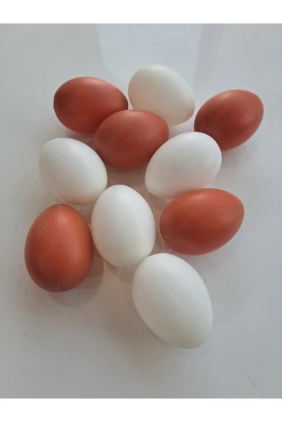 Plastik Tavuk Yumurta Beyaz 5 ADET Kahverengi 5 ADET ürün görseli