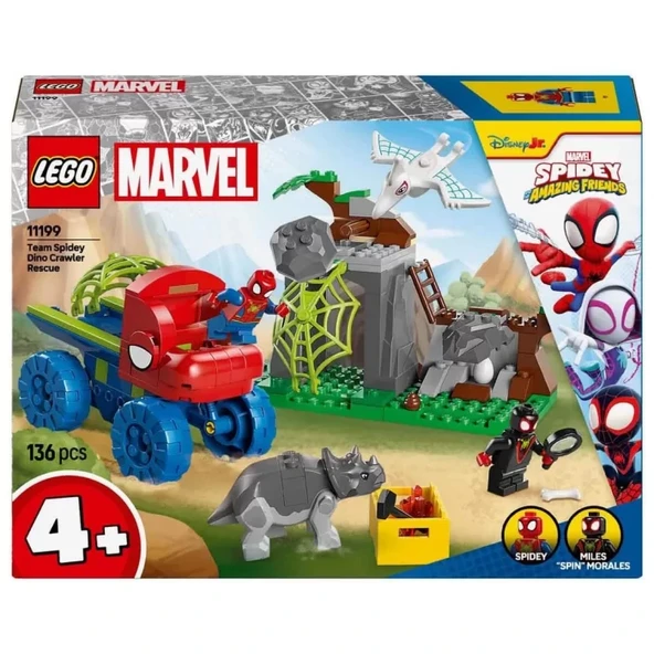 LEGO Marvel Spidey ve İnanılmaz Arkadaşları Spidey Ekibi Dinozor Kamyonlu Kurtarma 11199 - Resim 4