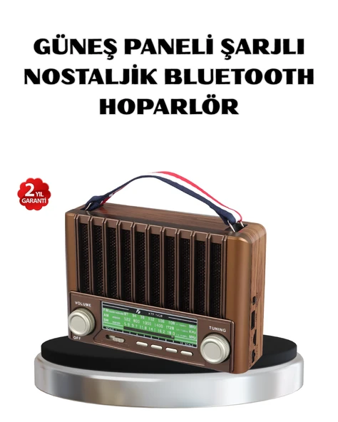 Solar Hoparlör Bluetooth FM AM SW Ra Çok Fonksiyonlu Şarjlı ürün görseli