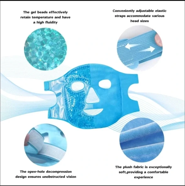 Buz Jel Toplar Termojel Yüz Maskesi, Soğuk Ve Sıcak Terapi Yüz Maskesi ürün görseli