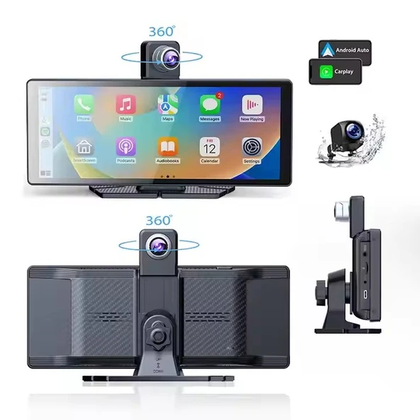Çeşithane 10.26” 4K CarPlay & Android Auto Araç DVR – 2160P Ultra HD, 360° Döner Kamera, 5G WiFi, GPS Navigasyon - Resim 5