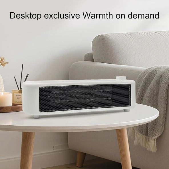 Srliya İç Mekan kullanımı Için Mini Alan ısıtıcı 500W 2 Gears PTC Hızlı Isıtma Taşınabilir Masaüstü Isıtıcı Yatak Odası Ofis (AB fişi 220V) - Resim 3