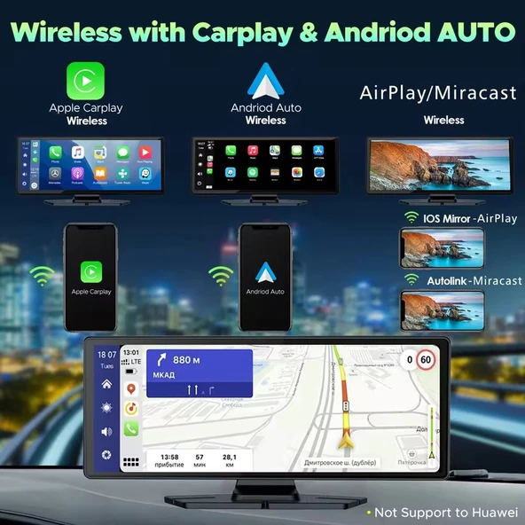Çeşithane 10.26” 4K CarPlay & Android Auto Araç DVR – 2160P Ultra HD, 360° Döner Kamera, 5G WiFi, GPS Navigasyon - Resim 3