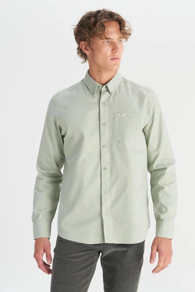 Erkek Tek Cepli Gömlek Mint Green Mint Green L ürün görseli 1