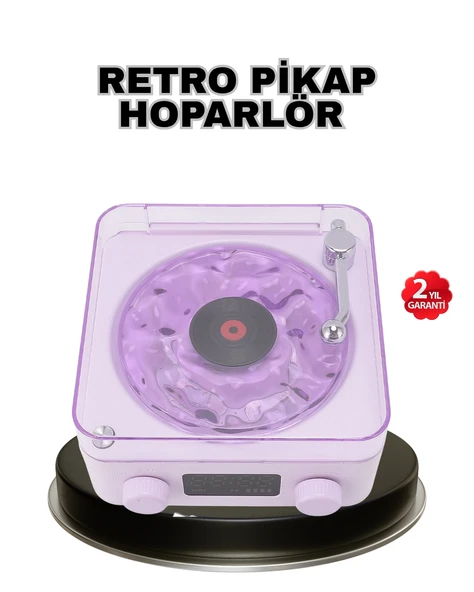 Projektör Işıklı Retro Hoparlör Bluetooth AUX USB Hafıza Kartlı 360° Sesli Şarjlı ürün görseli