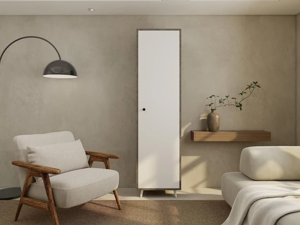 Harput Çok Amaçlı Tek Kapaklı Banyo Dolabı Hanoibeyaz ürün görseli 1