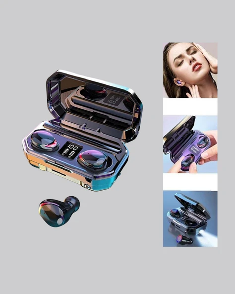 Şarj Kutulu Kablosuz Kulaklık Ergonomik Spor Seyahat Uyumlu Uzun Kullanım - Resim 2