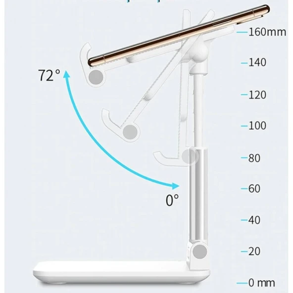 Katlanabilir Masaüstü Telefon ve Tablet Tutucu - Resim 4