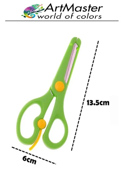 Öğrenci Makası Koyu Mavi 1 Adet Plastik Küt Uç Yaylı Korumalı Çocuk Makası Ana Sınıfı Okul Makası Okul Öncesi Kreş - Resim 3