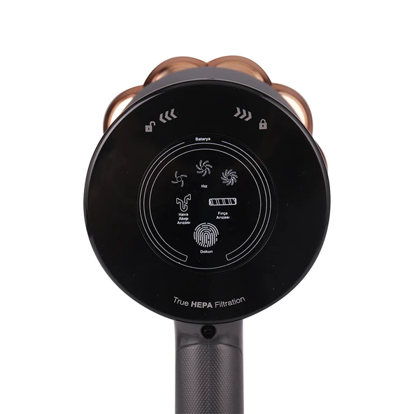 Yasomi Vion Plus V11 H12 Hepa Mop Başlık Led Işıklı Turbo Başlık Dikey Süpürge - Resim 9