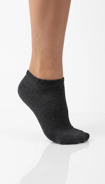 Kadın Pamuklu Görünmez Patik Çorap 4’lü Set – Siyah / Beyaz / Karışık Renk – Kaymaz Silikonlu, Terletmeyen, Konforlu - Resim 2