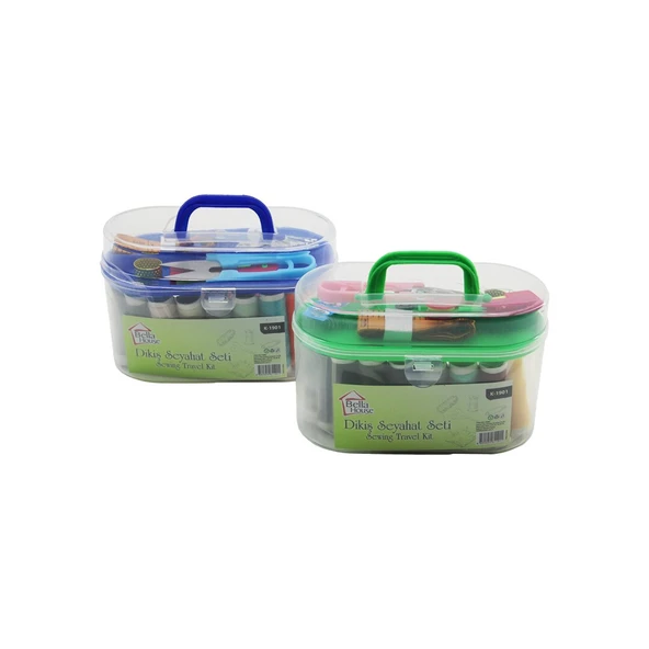 BÜYÜK ÇANTALI DİKİŞ SETİ İPLİK - MEZURA - TEKSTİL MAKASI - İĞNE - YÜZÜK (2818) ürün görseli 1