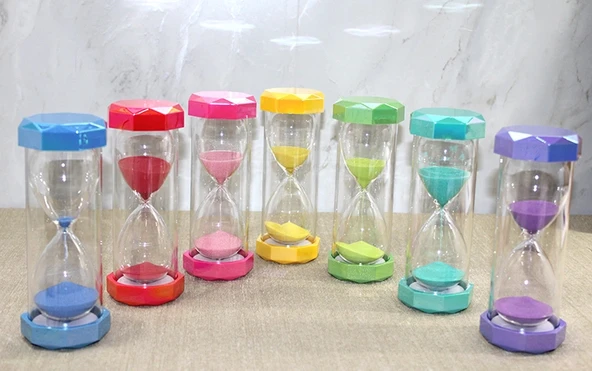 Plastik Çerçeveli Renkli 15 Dk Kum Saati ürün görseli 1