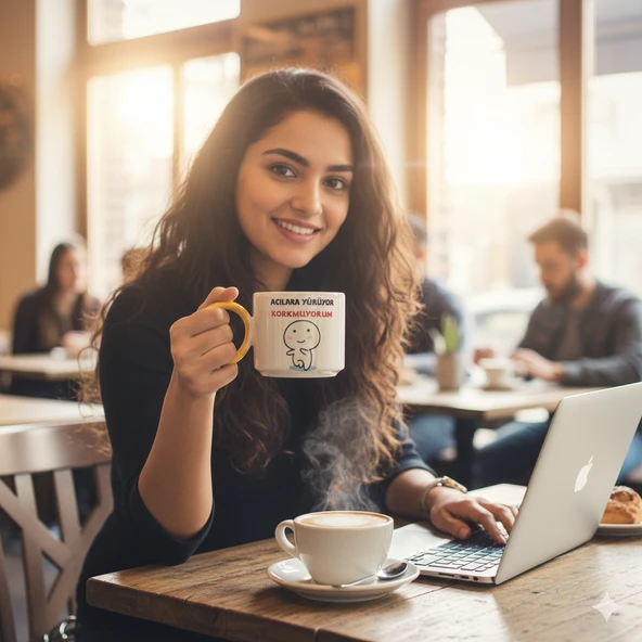 Sarı Halka Kulp Mizah Kupa ürün görseli 1