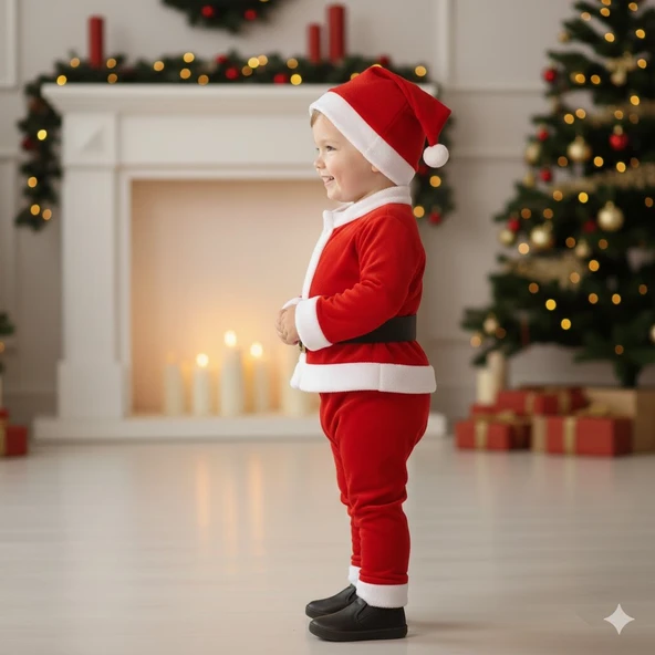 ERKEK ÇOCUK NOEL YILBAŞI TEMALI NOEL BABA TAKIMI - Resim 3