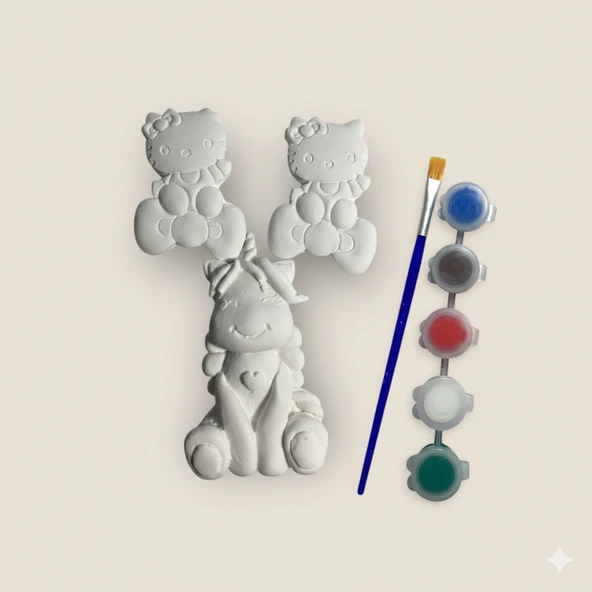 Minik Ressamlar Atölyesi: 3'lü Alçı Boyama Seti - Resim 2