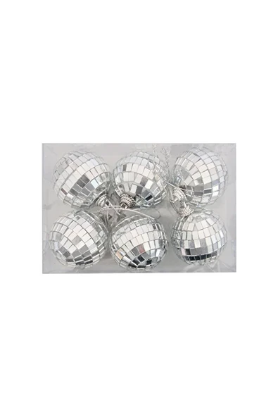 Yılbaşı Ağaç Süsleme 4 cm Aynalı Dekor Top 6 lı Disco Topu ürün görseli 1