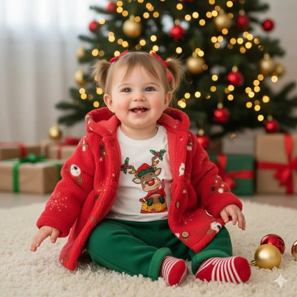 KIZ BEBEK YILBAŞI NOEL TEMALI 3LÜ TAKIM - Resim 3