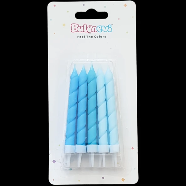 Spiral Mavi Pasta Mum 8 cm * 10 Adet ürün görseli 1