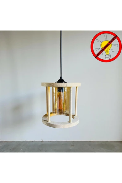 Dekoratif Kafes Tasarım Ahşap Avize ürün görseli