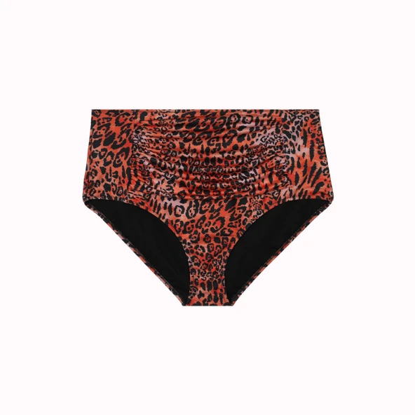 Büyük Beden Yüksek Bel Karın Toparlayıcı Tek Bikini Alt - Resim 7