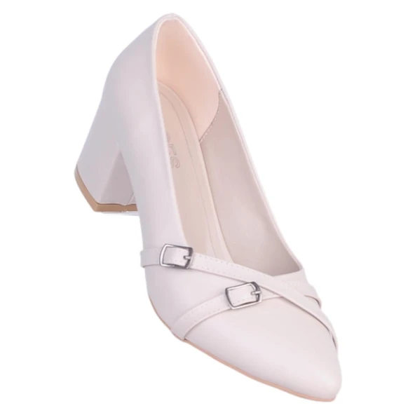 Ayakcenter Pıno5 Krem Kadın 7Cm Topuklu Ayakkabı ürün görseli