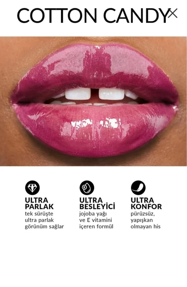 Avon Ultra Color Lip Gloss Besleyici Dudak Parlatıcısı Cotton Candy - Resim 3