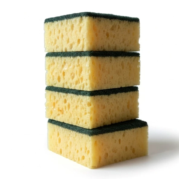 Technow Softtex Çift Taraflı  Çizmez  Ekonomik Mercan Bulaşık Sünger 4 Adet - Resim 5